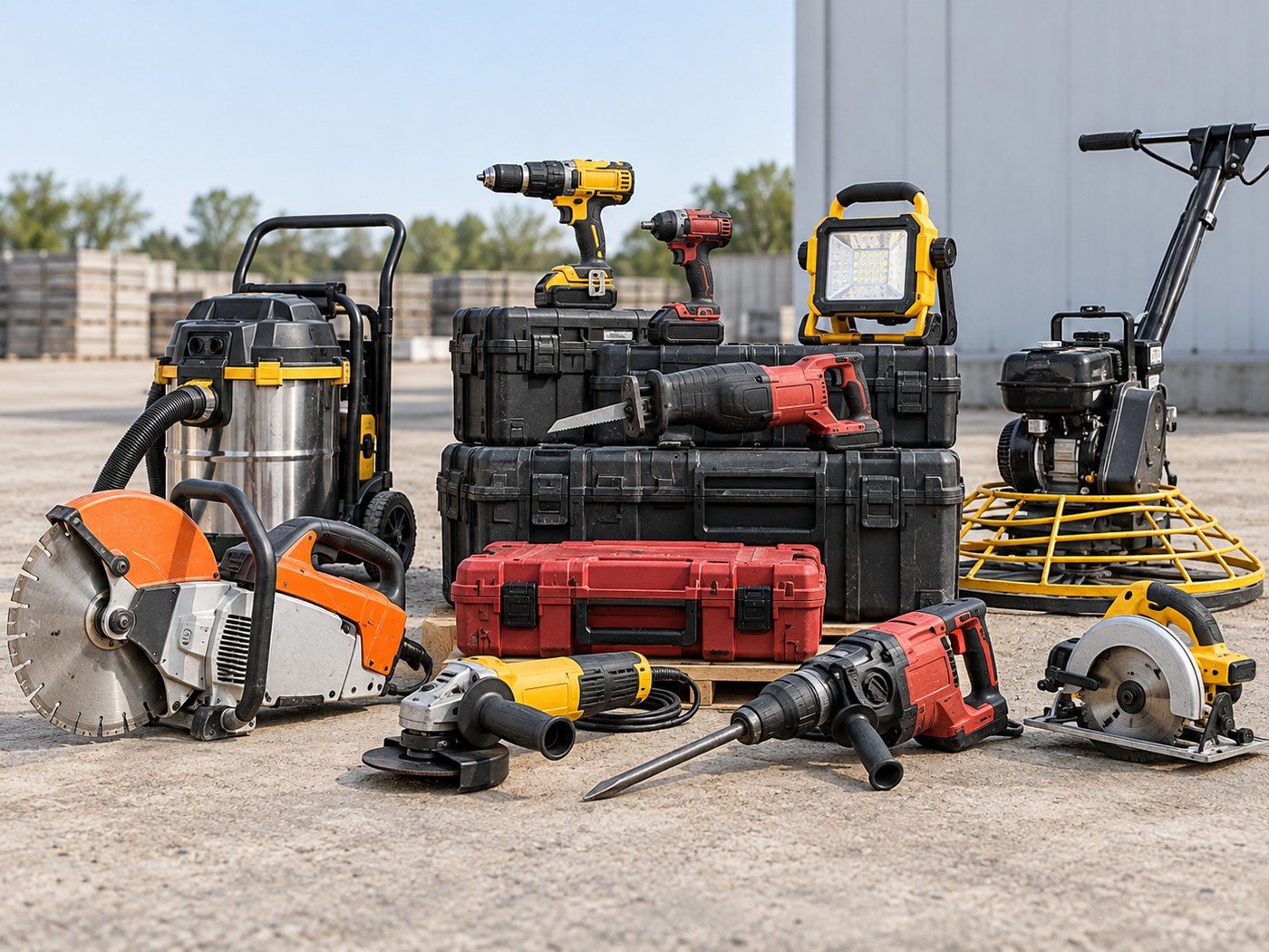 Assorted industrial power tools